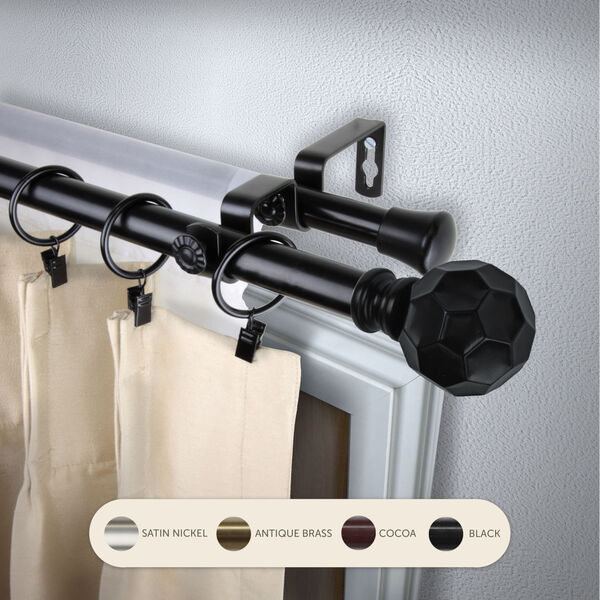 Christiano Black 48-Inch Double Curtain Rod, image 2
