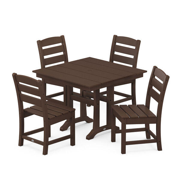 Lakeside Mahogany Trestle Side Chair Dining Set, 5-Piece, image 1