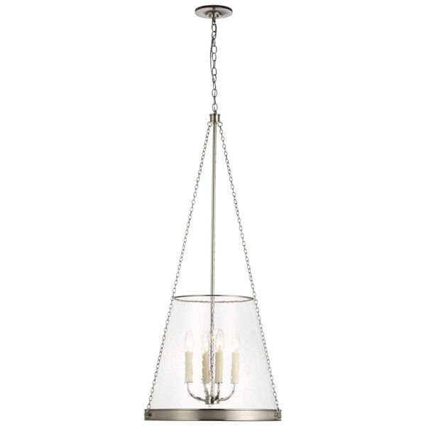 Reese 18-Inch Pendant in Polished Nickel with Clear Restoration Glass by Marie Flanigan, image 1