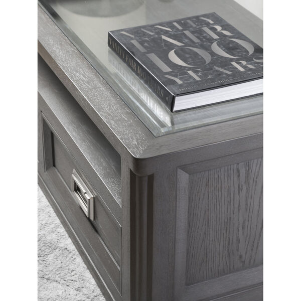 Signature Designs Gray and Brushed Nickel Appellation Rectangular Cocktail Table, image 3