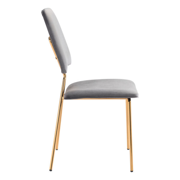 Chloe Gray and Gold Dining Chair, Set of Two, image 3