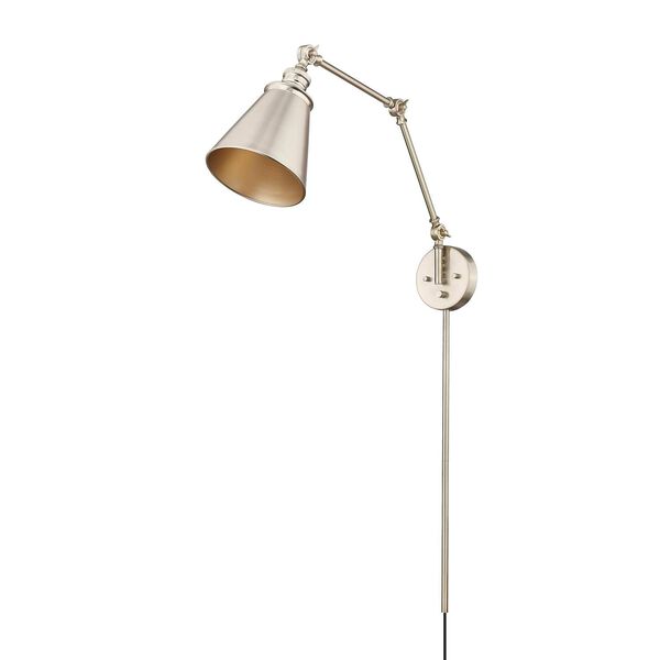 Evonne Modern Gold One-Light Swing Arm Sconce Light, image 1