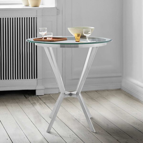 Naomi Brushed Stainless Steel Counter Height Table, image 2
