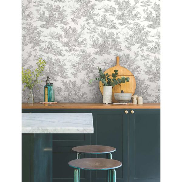 Campagne Toile Grey Wallpaper, image 3