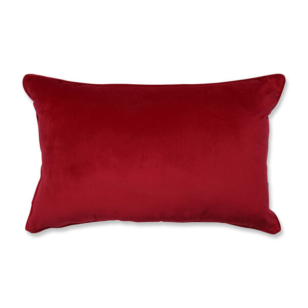 Red Snowflakes and Berries Lumbar Pillow, image 2