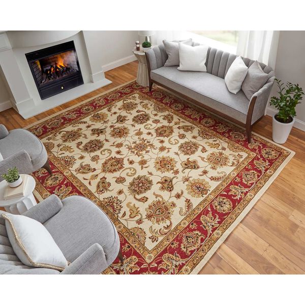 Wagner Tan Gold Red Rectangular 5 Ft. x 8 Ft. Area Rug, image 4