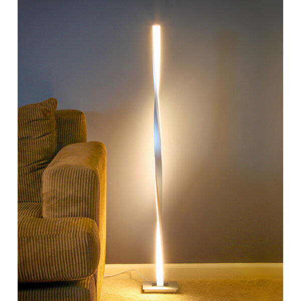 Helix Silver Integrated LED Floor Lamp, image 3