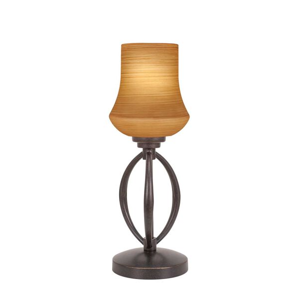Marquise Dark Granite One-Light Table Lamp with Cayenne Linen Glass, image 1