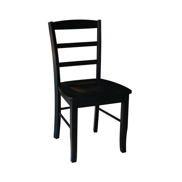 Black and Cherry 42-Inch Dual Drop Leaf Dining Table with Black Four Ladder Back Dining Chair, Five-Piece, image 4