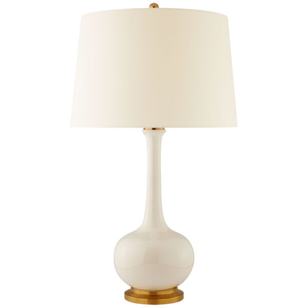 Coy Large Table Lamp in Ivory with Natural Percale Shade by Christopher Spitzmiller, image 1