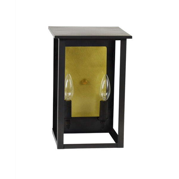 Ashford Dark Antique Brass Two-Light Outdoor Wall Mount with Clear Glass, image 1