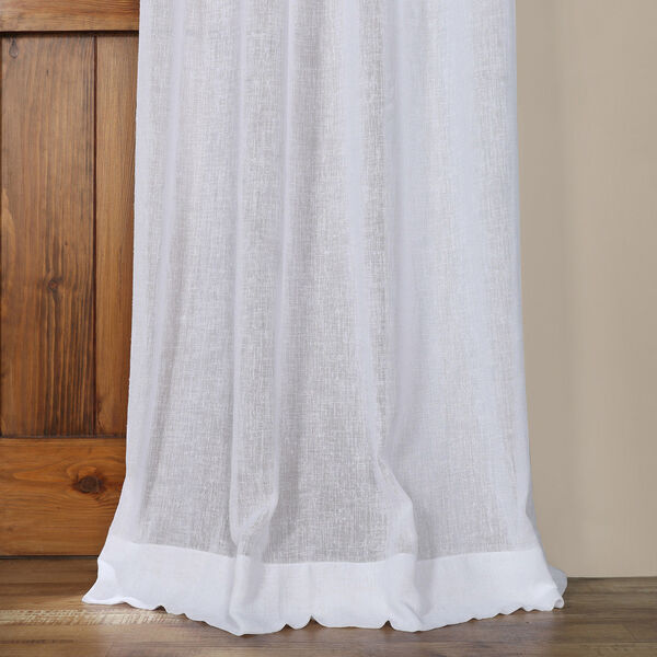 Aspen White Grommet Solid Faux Linen 50 x 96-Inch Sheer Curtain, image 3