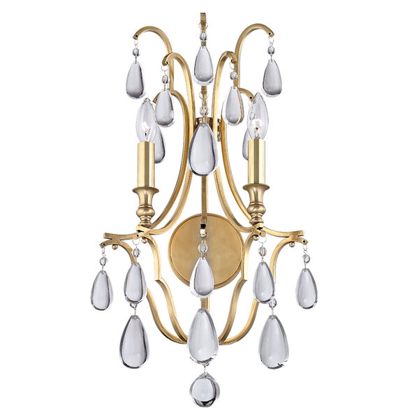 Crawford Aged Brass Two-Light Wall Sconce, image 1