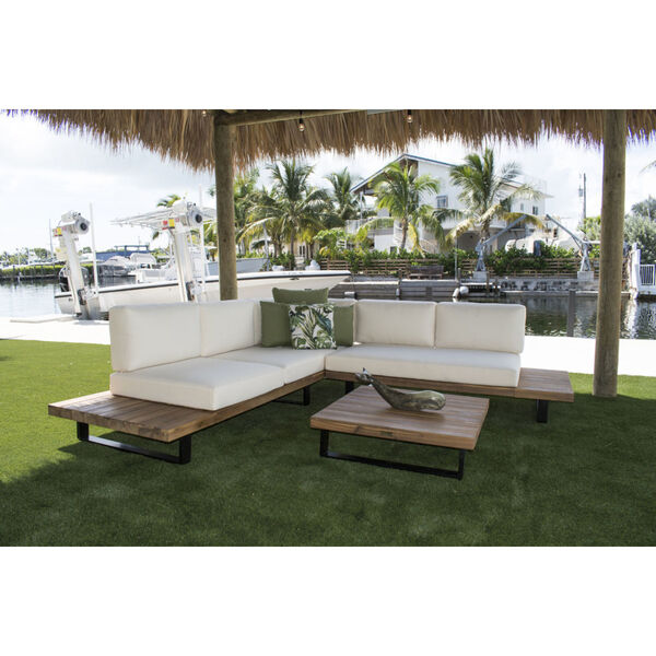 Normans Cay Three-Piece Sectional with Canvas Aruba Cushions, image 3