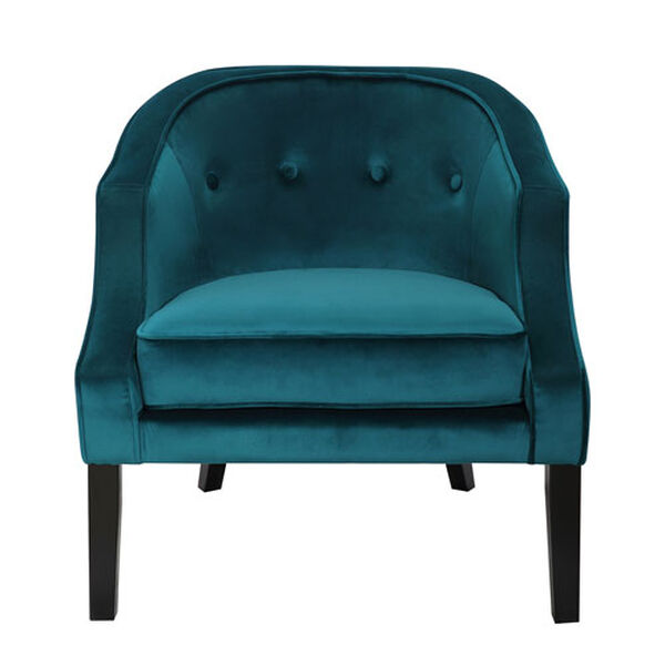 Sofia Black and Emerald Green Velvet Accent Chair, image 5
