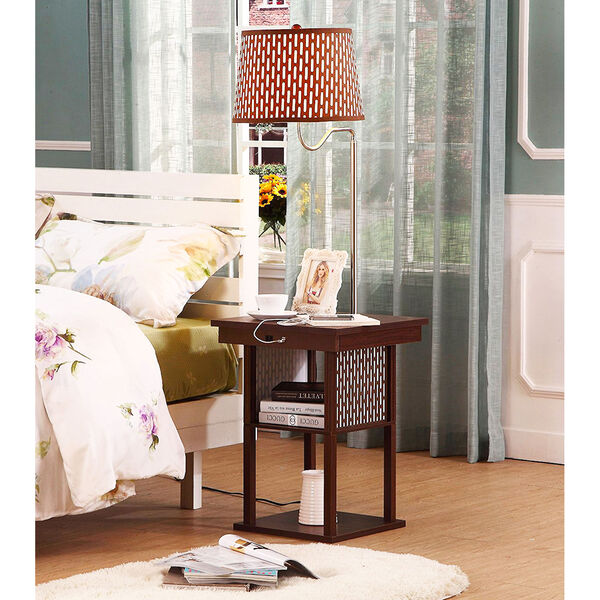Madison Brown LED Floor Lamp with Table, image 3