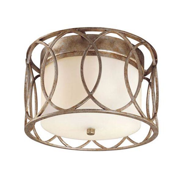 Coco Silver Gold Two-Light Drum Flush Mount, image 1