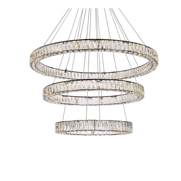 Monroe 41-Inch Integrated LED Triple Ring Chandelier, image 3