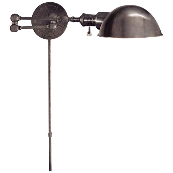 Boston Swing Arm in Bronze with Slg Shade by Chapman and Myers, image 1