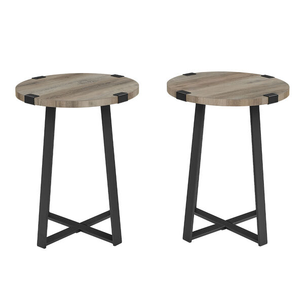 Mission Grey Wash Side Table, Set of Two, image 2