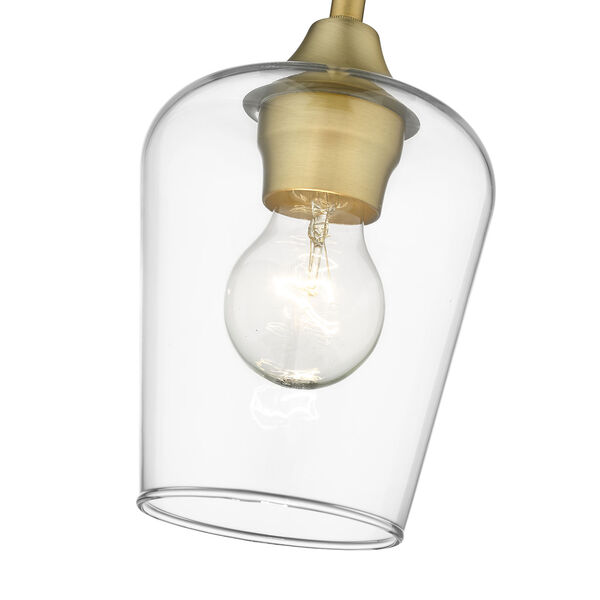 Joliet Olde Brass One-Light Mini Pendant with Transparent Glass, image 4