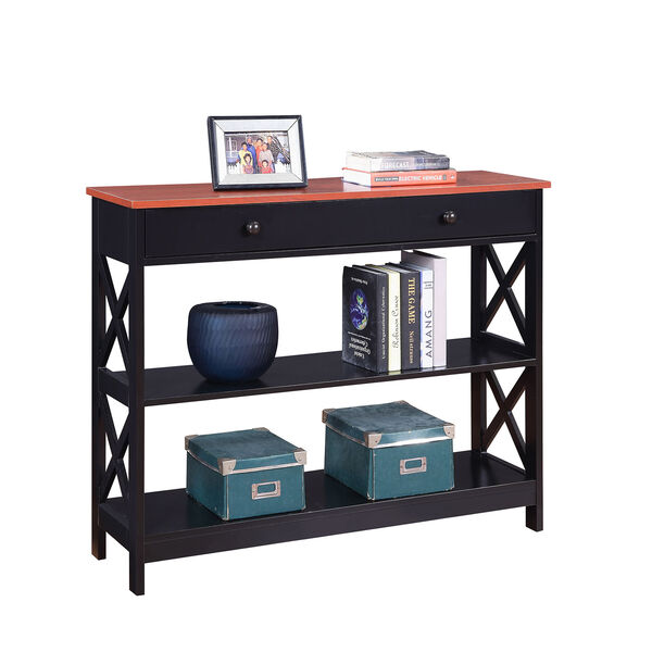 Oxford 1 Drawer Console Table in Cherry and Black, image 5