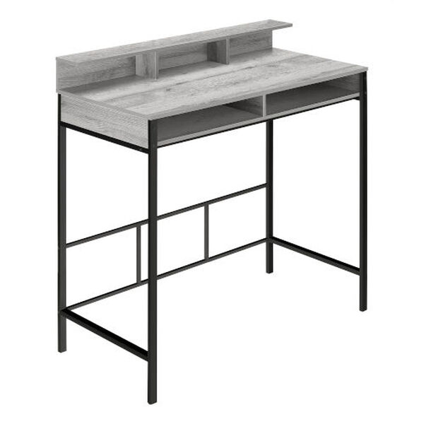 Grey and Black Standing Height Computer Desk, image 1