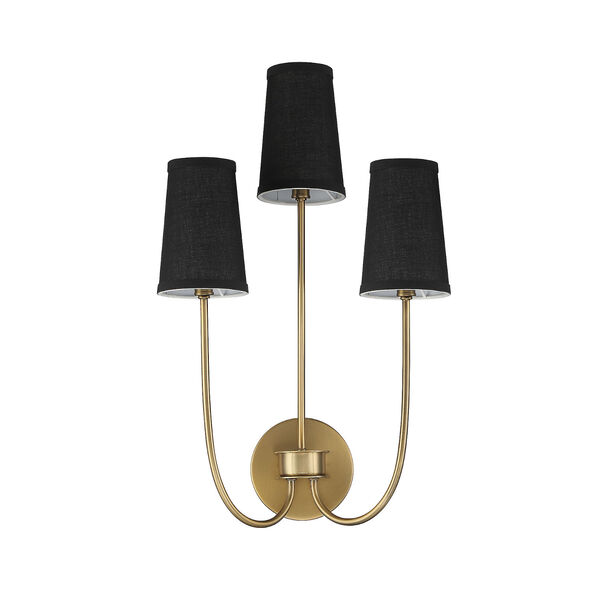 Lowry Natural Brass Three-Light Wall Sconce, image 2