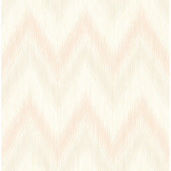 Lillian August Luxe Retreat Soft Melon and Arrowroot Regent Flamestitch Stringcloth Unpasted Wallpaper, image 2