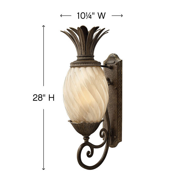 Plantation Large Outdoor Wall Mount with Light Amber Glass, image 6