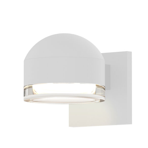Inside-Out REALS Textured White Downlight LED Wall Sconce with Cylinder Lens and Dome Cap with Clear Lens, image 1