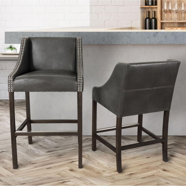Jensen Charcoal Gray and Brown Counterstool, image 3