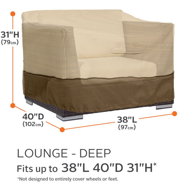 Ash Beige and Brown Patio Deep Seated Lounge and Club Chair Cover, image 4