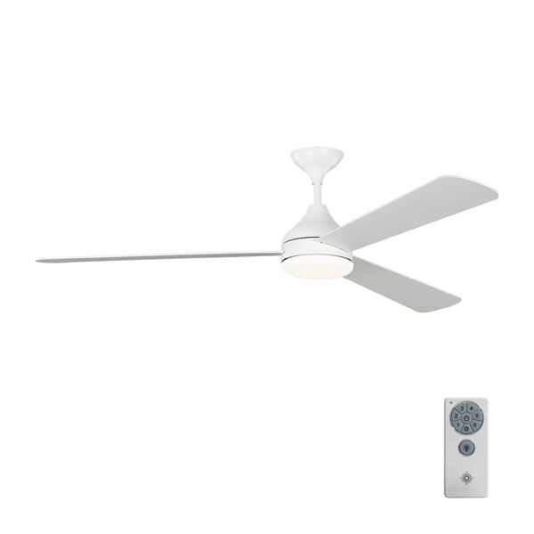 Streaming Smart Matte White 60-Inch Indoor/Outdoor Integrated LED Ceiling Fan with Remote Control and Reversible Motor, image 3