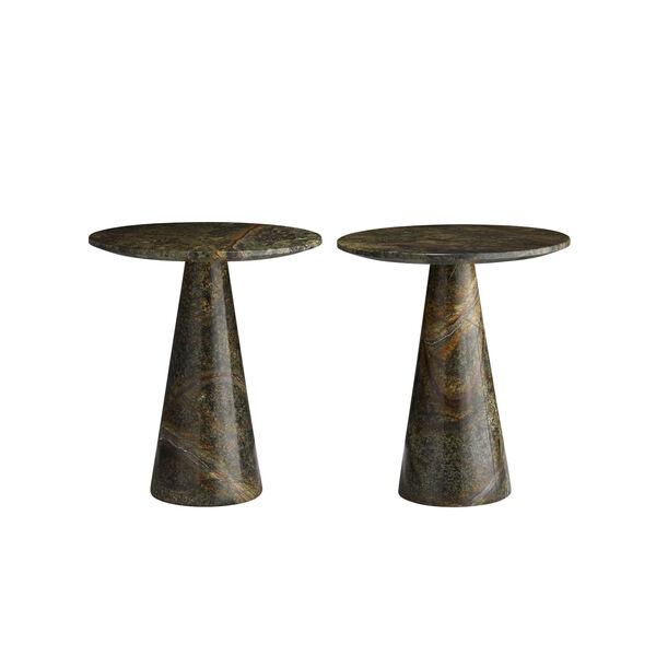 Icarius Dark Green and Rust Marble Accent Table, image 6