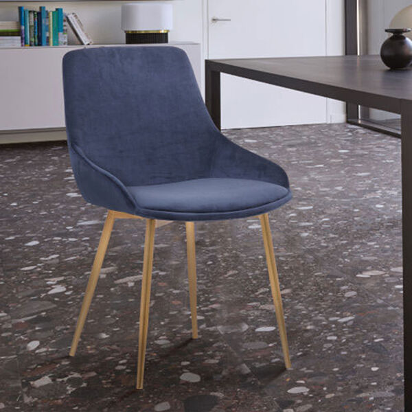 Heidi Blue with Chrome Dining Chair, image 3