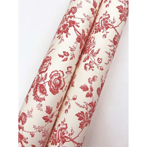 Anemone Toile French Red Wallpaper, image 4