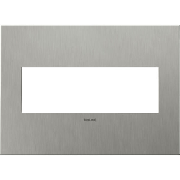 Brushed Stainless Cast Metal Steel 3-Gang Wall Plate, image 1