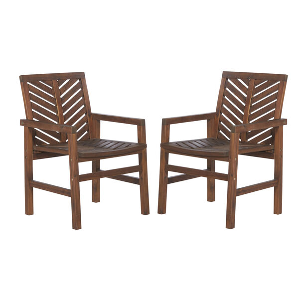 Dark Brown Patio Chairs, Set of 2, image 1