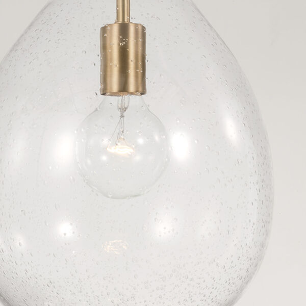 Brentwood Aged Brass One-Light Pendant with Clear Seeded Glass, image 2