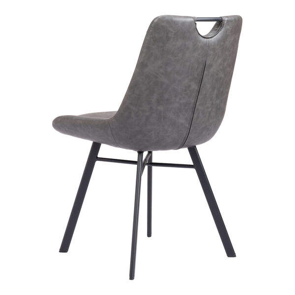 Tyler Vintage Gray and Matte Black Dining Chair, image 5