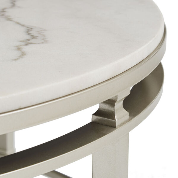 Lynn Champagne Silver Marble Top Coffee Table, image 4