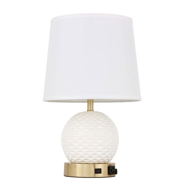 Haven Brushed Brass and White 12-Inch One-Light Table Lamp, image 6