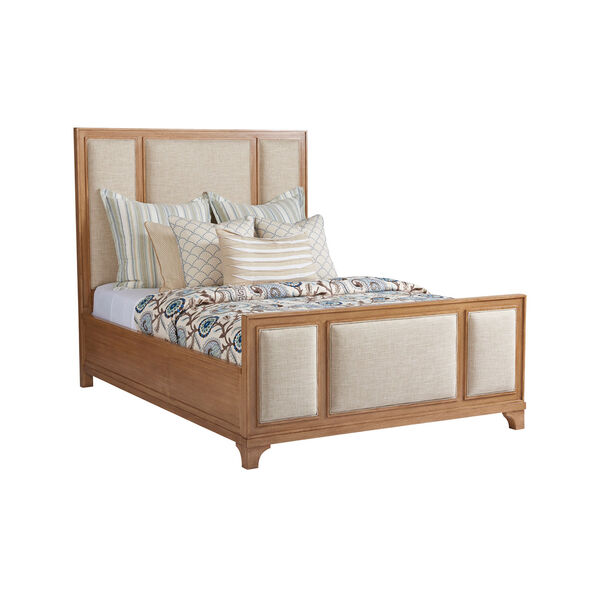 Newport Sandstone and Beige Crystal Cove Upholstered Queen Panel Bed, image 1