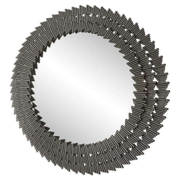 Illusion Burnished Steel Silver 45 x 45-Inch Round Wall Mirror, image 5