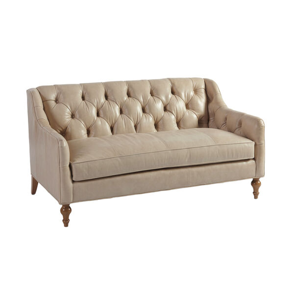 Upholstery Warm Taupe Hyland Park Leather Settee, image 1