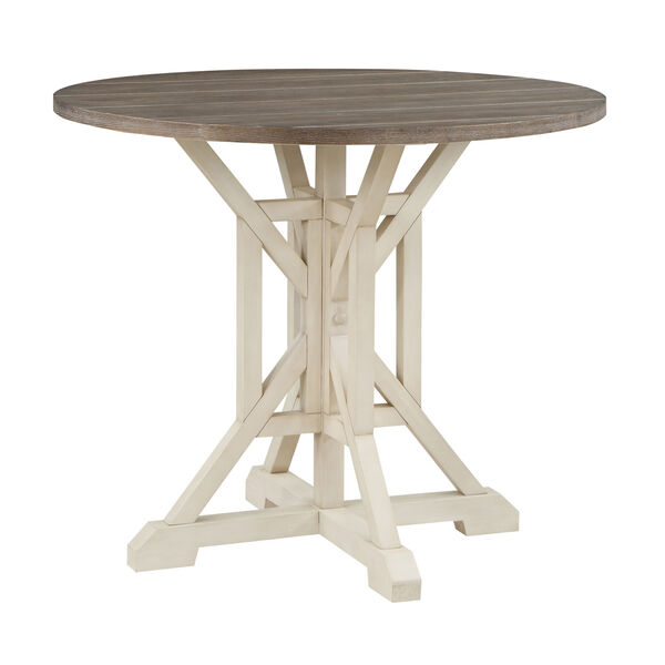 Bar Harbor II White and Brownish Gray Round Counter Height Dining Table, image 3