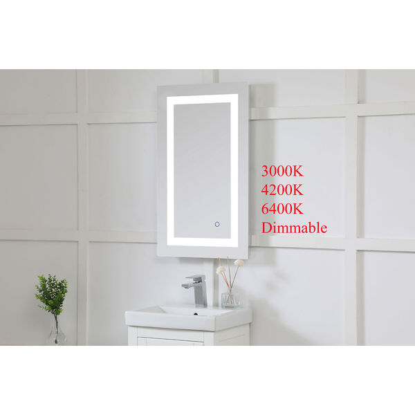 Helios Silver 30 x 18 Inch Aluminum Touchscreen LED Lighted Mirror, image 5