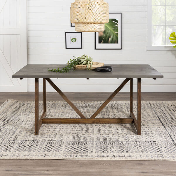 Brennan Gray and Brown Dining Table, image 1