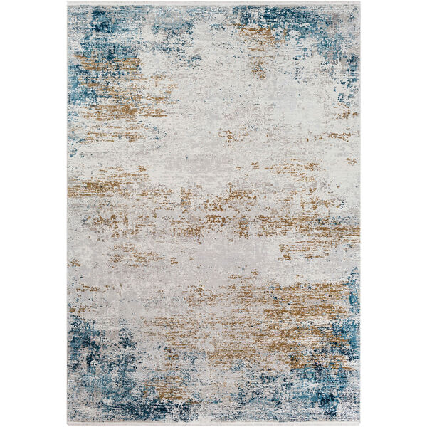 Solar Blue and Yellow Rectangular: 9 Ft. 6 In. x 13 Ft. Rug, image 1
